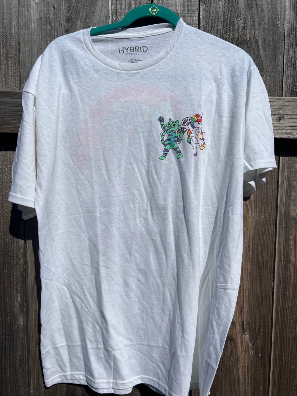 Hybrid White Graphic  T-Shirt - Small Color Characters
